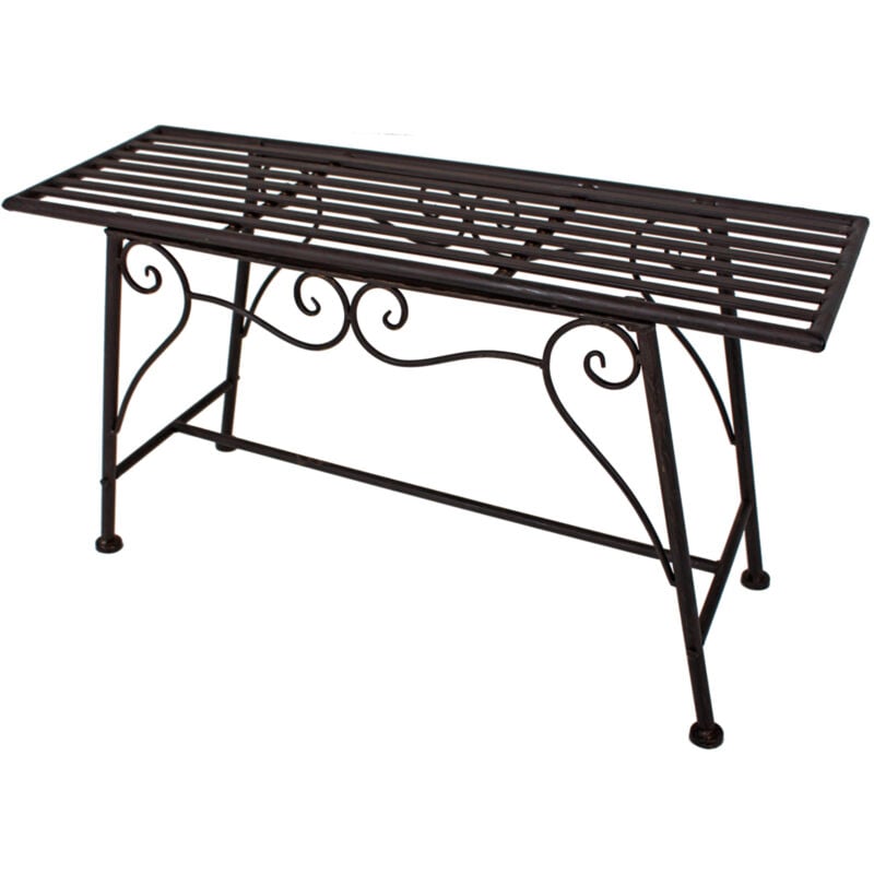 Banc de jardin Banc noble aspect rouille métal arbre jardin anglais design 83 x 27 x 45cm Anthracite, banc de balcon