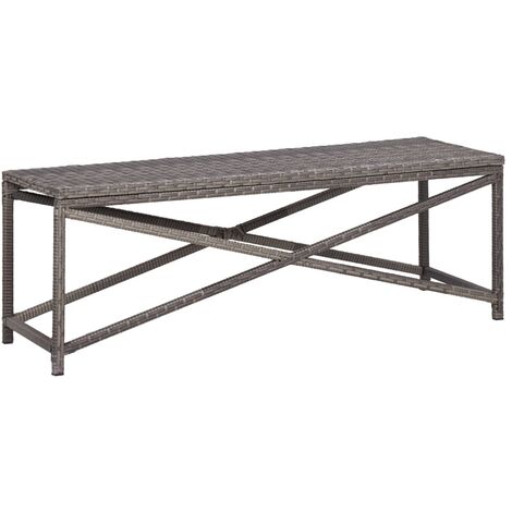 Banc de jardin Banquette de Jardin - Mobilier de jardin 120 cm Résine tressée Gris BV805143 - BonneVie