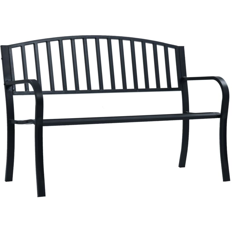 Banc de jardin Banquette de Jardin - Mobilier de jardin 125 cm Noir Acier BV520085 Bonnevie