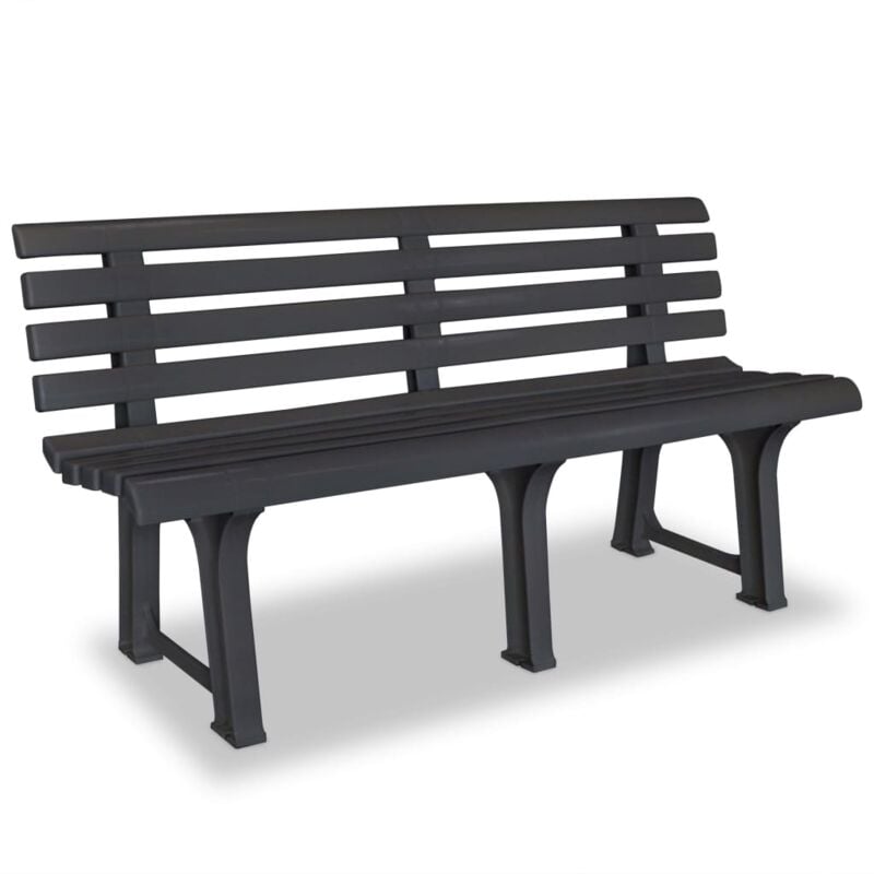 Banc de jardin Banquette de Jardin - Mobilier de jardin 145,5 cm Plastique Anthracite BV899088 - BonneVie