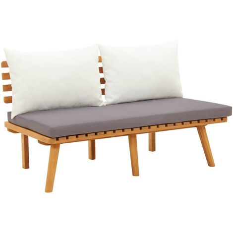 Banc de jardin Banquette de Jardin - Mobilier de jardin avec coussins 115 cm Bois solide d'acacia BV674013 - BonneVie - Brun
