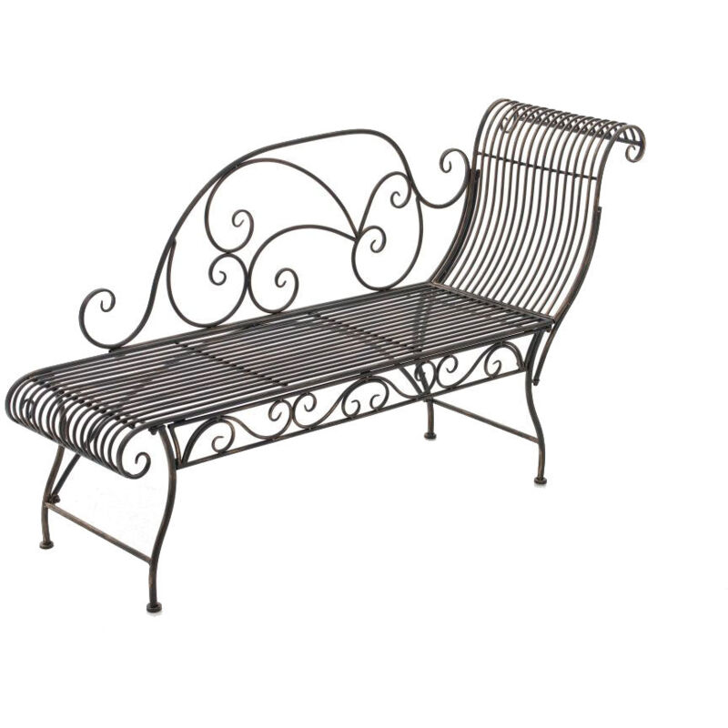 Banc de jardin banquette siège d'appoint design en métal bronze 156x46 cm 100002936