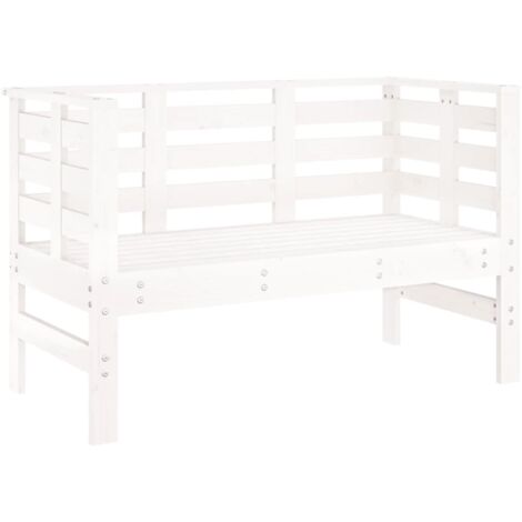 Banc de jardin blanc 111,5x53x71 bois massif de pin
