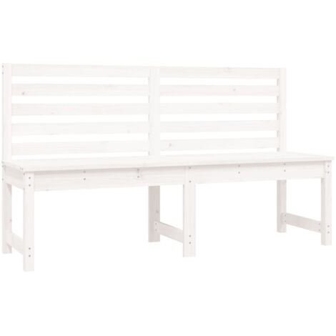 Banc de jardin blanc 157,5cm bois massif de pin