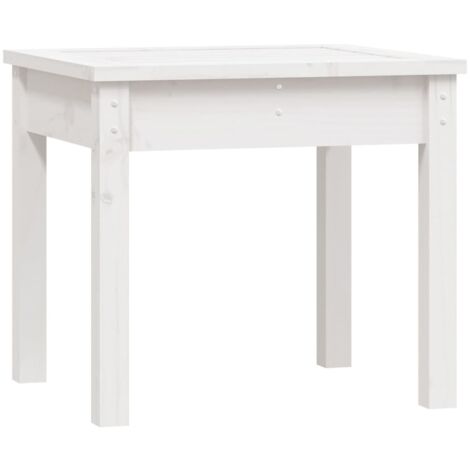 Banc de jardin blanc 50x44x45 bois massif de pin