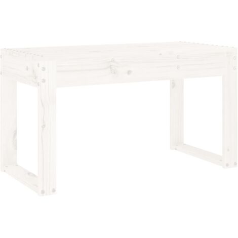 Banc de jardin blanc 80x38x45 bois massif de pin