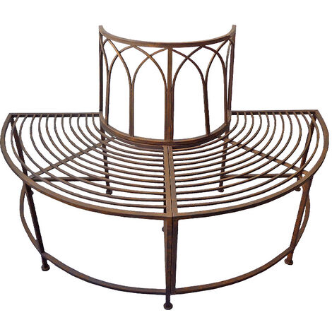 Banc de jardin demi cercle en fer 139x70x83cm
