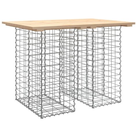 Banc de jardin design de gabion 100x70x72 bois massif de pin