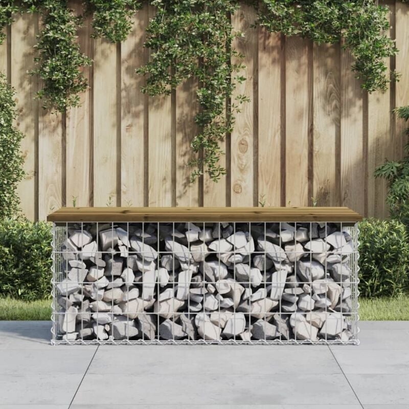 Vidaxl - Banc de jardin design gabion 103x44x42 cm bois de pin imprégné