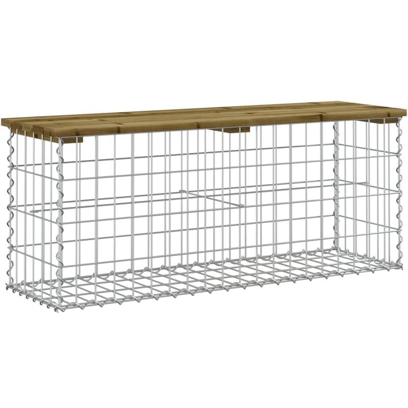 Vidaxl - Banc de jardin design gabion 103x31,5x42cm bois de pin imprégné