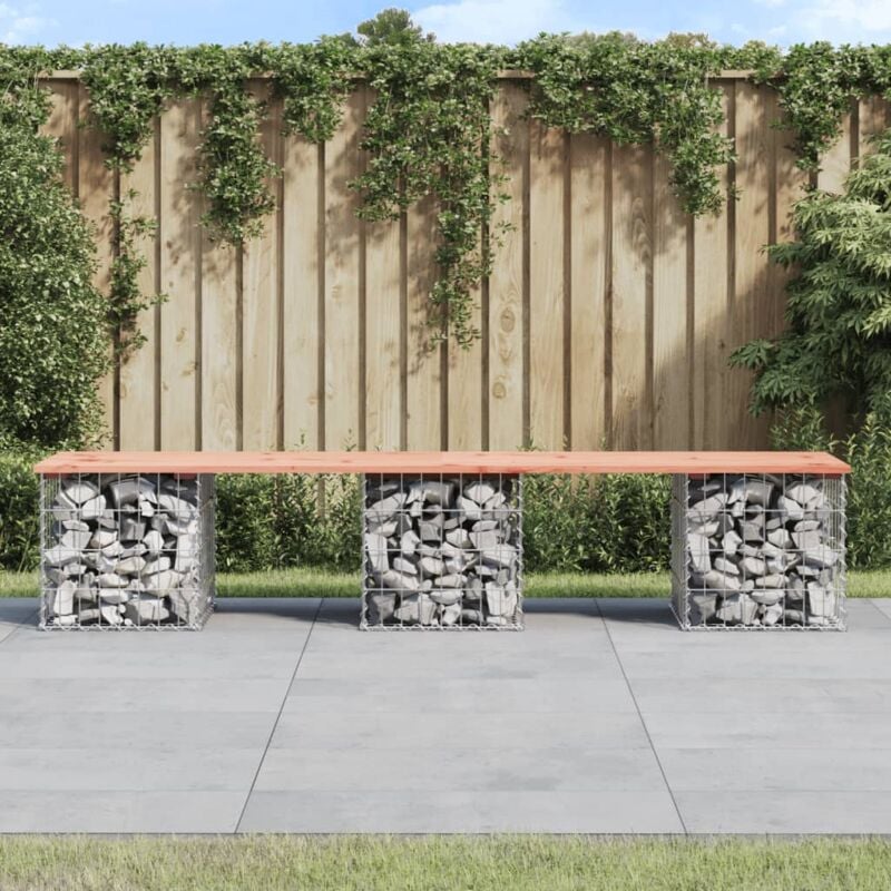 Banc de jardin design gabion 203x44x42cm bois massif de douglas vidaXL