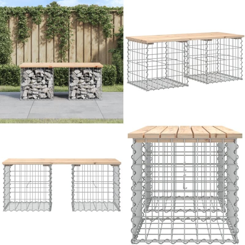 Vidaxl - Banc de jardin design de gabion 103x44x42 cm bois massif de pin - Banc De Jardin - Mobilier De Jardin - Banc Extérieur - Meuble De Jardin