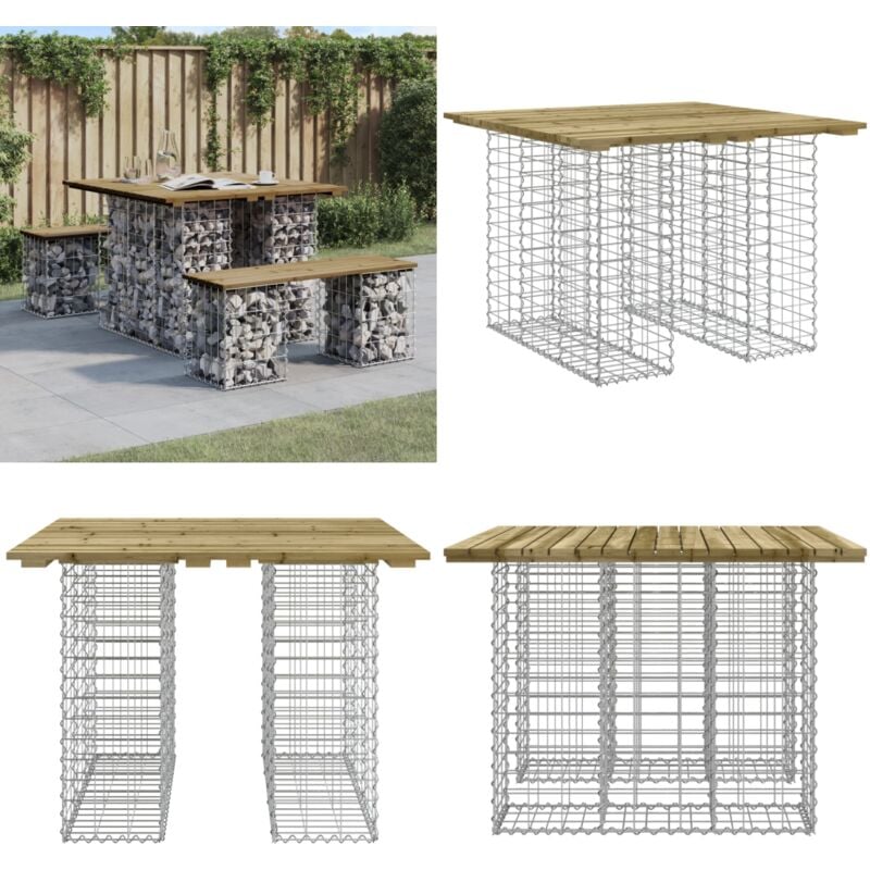 Vidaxl - Banc de jardin design gabion 100x102x72 cm bois de pin imprégné - Banc De Jardin - Mobilier De Jardin - Banc Extérieur - Meubles De Jardin