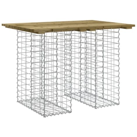 Banc de jardin design gabion 100x70x72 bois de pin imprégné