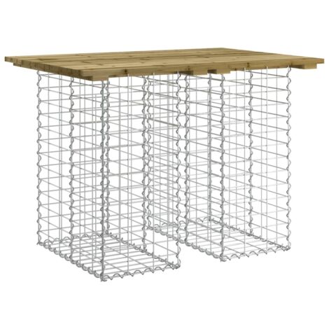 Banc de jardin design gabion 100x70x72 bois de pin imprégné