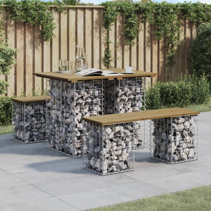 Vidaxl - Banc de jardin design gabion 100x70x72 cm bois de pin imprégné