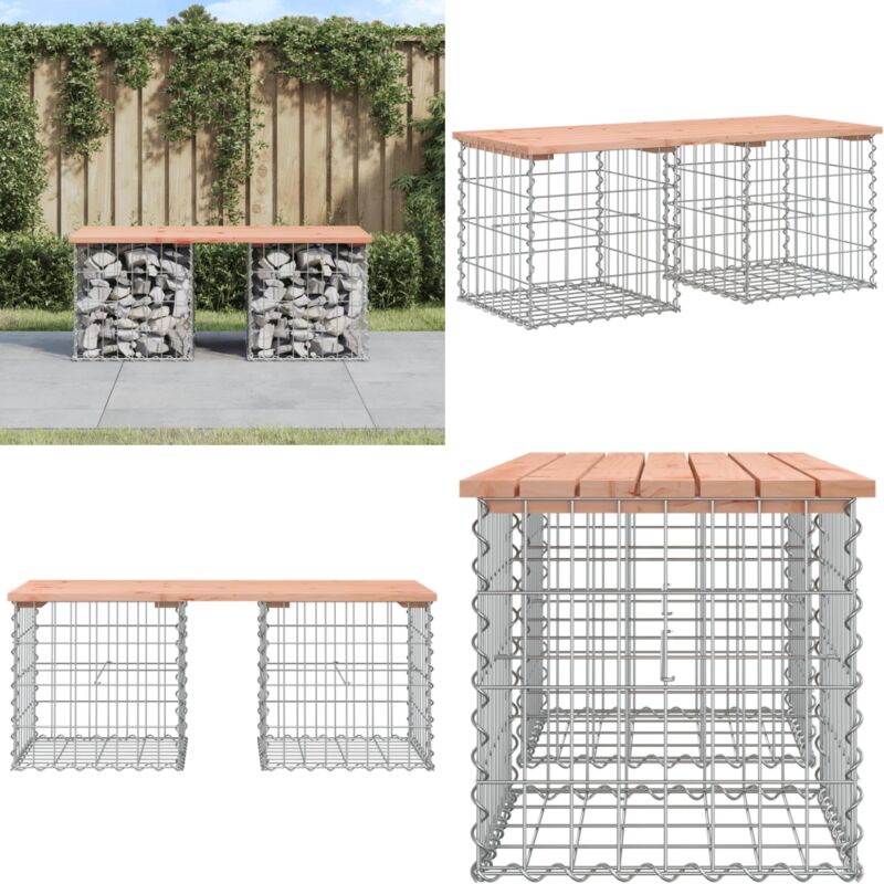 Vidaxl - Banc de jardin design gabion 103x44x42cm bois massif de douglas - Banc De Jardin - Mobilier De Jardin - Banc Extérieur - Meuble De Jardin