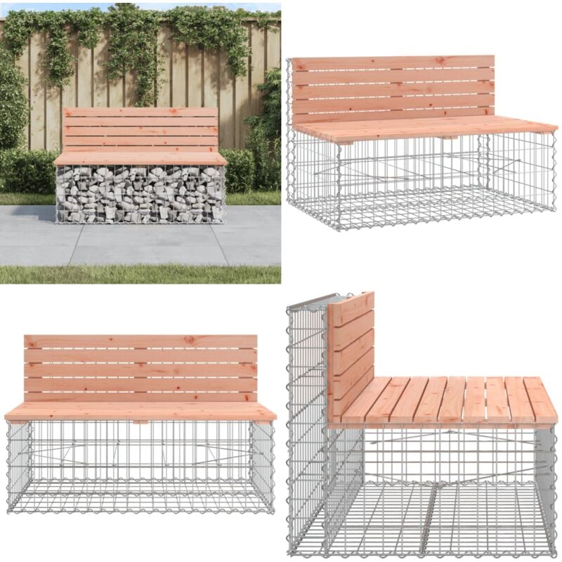 Banc de jardin design gabion 103x70x65cm bois massif de douglas - Banc De Jardin - Mobilier De Jardin - Banc Extérieur - Meubles De Terrasse - Chaise