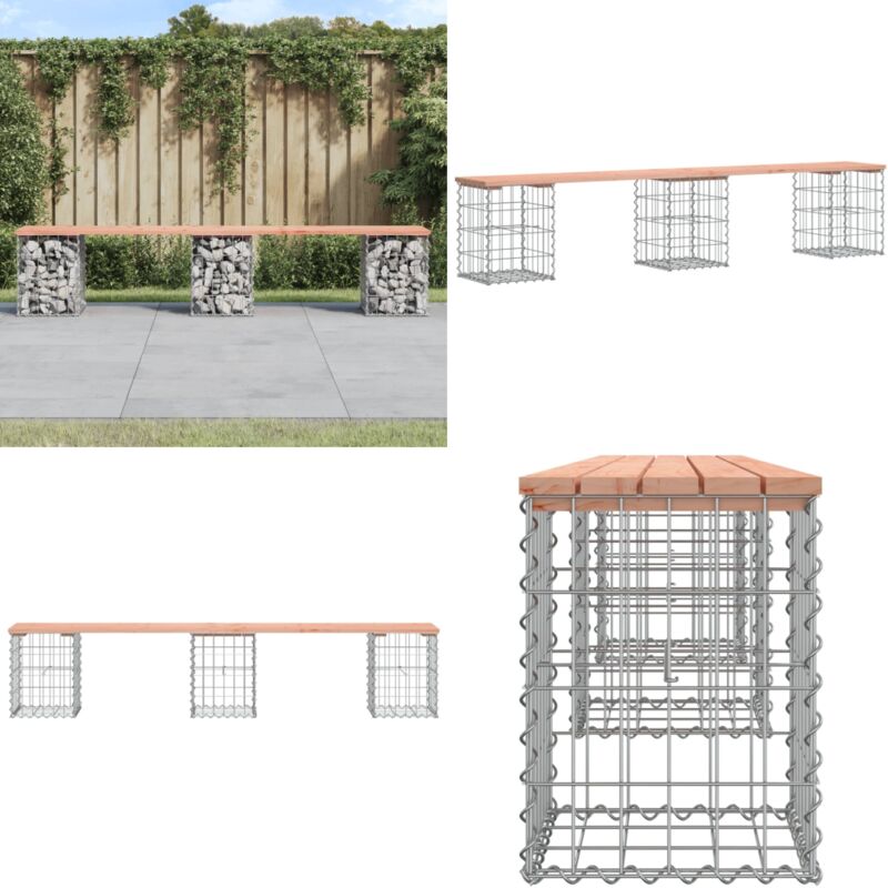 Vidaxl - Banc de jardin design gabion 203x31x42cm bois massif de douglas - Banc De Jardin - Meuble De Jardin - Mobilier De Jardin - Banc Extérieur