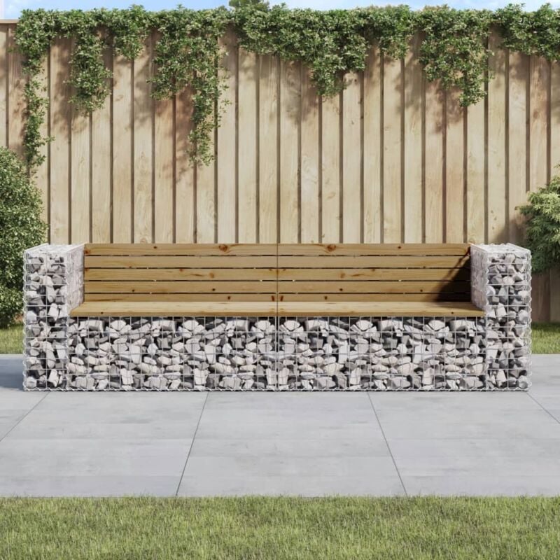 Vidaxl - Banc de jardin design gabion 244x71x65,5cm bois de pin imprégné