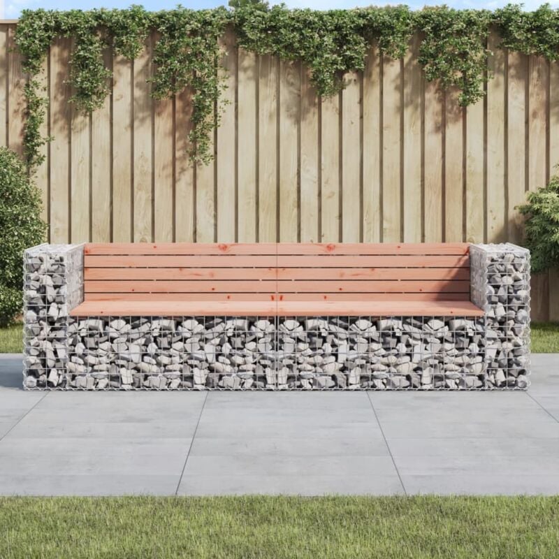 Vidaxl - Banc de jardin design gabion 244x71x65,5 cm bois massif douglas