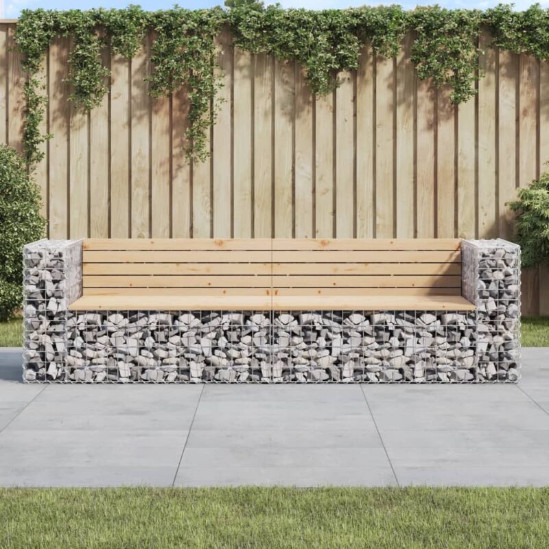 Vidaxl - Banc de jardin design gabion 244x71x65,5 cm bois massif de pin