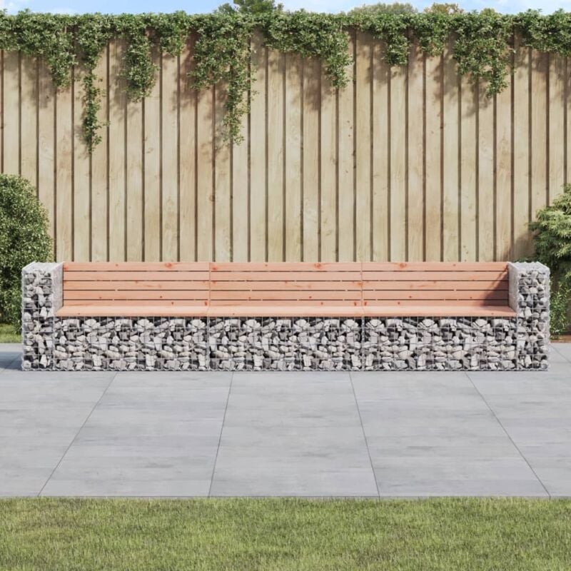 Vidaxl - Banc jardin design gabion 347x71x65,5 cm bois massif de douglas