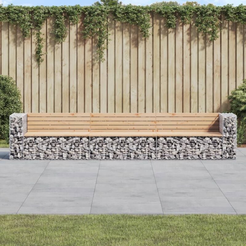 Vidaxl - Banc de jardin design gabion 347x71x65,5 cm bois massif de pin