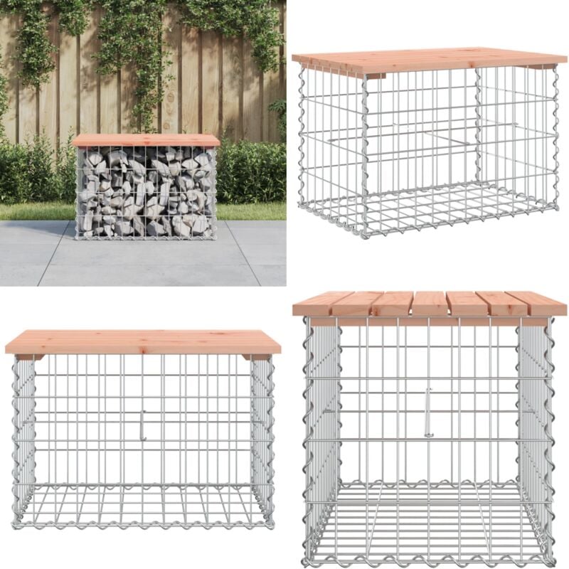 Vidaxl - Banc de jardin design gabion 63x44x42 cm bois massif de douglas - Banc De Jardin - Mobilier De Jardin - Banc Extérieur - Terrasse - Jardin