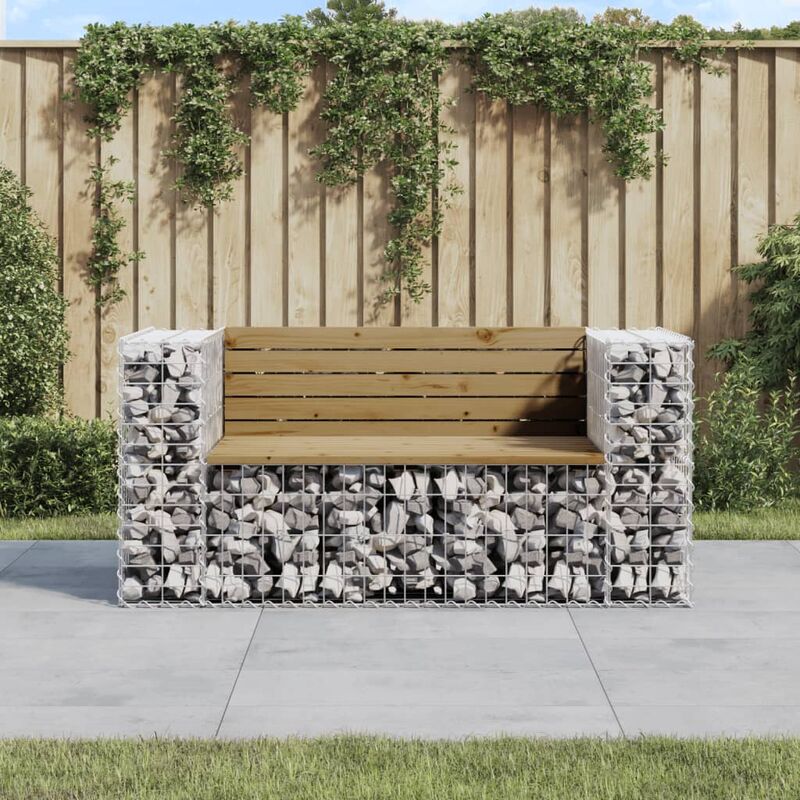 Vidaxl - Banc de jardin design gabion 143x71x65,5cm bois de pin imprégné