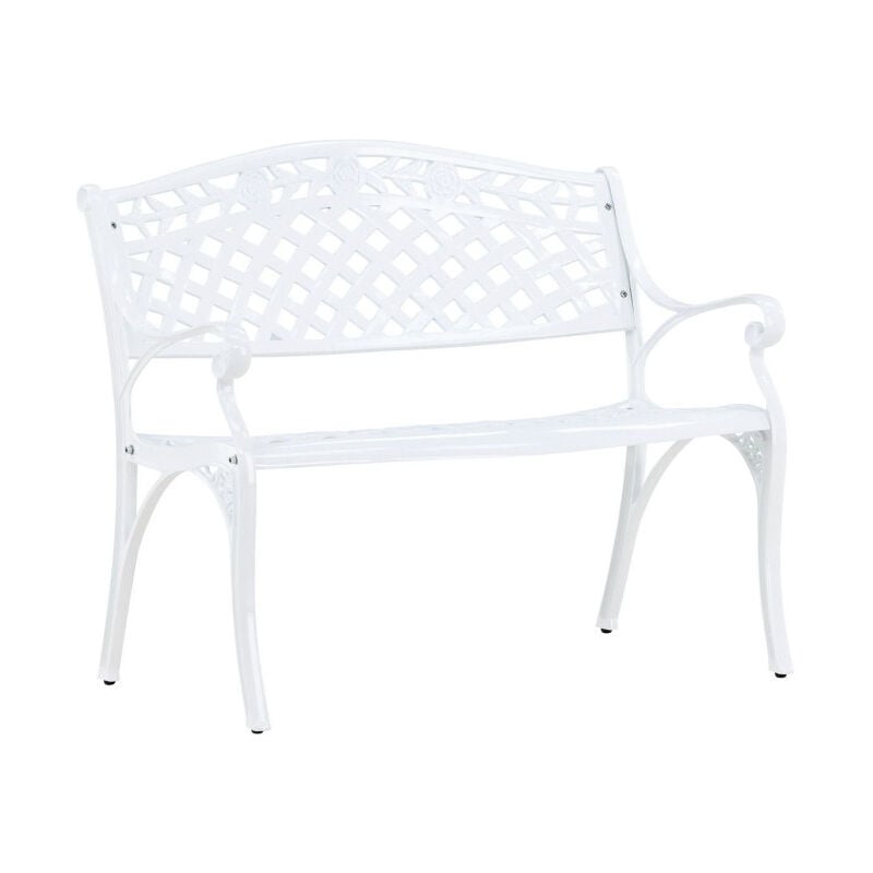 Banc de Jardin Design 'Mafra' 100cm Blanc
