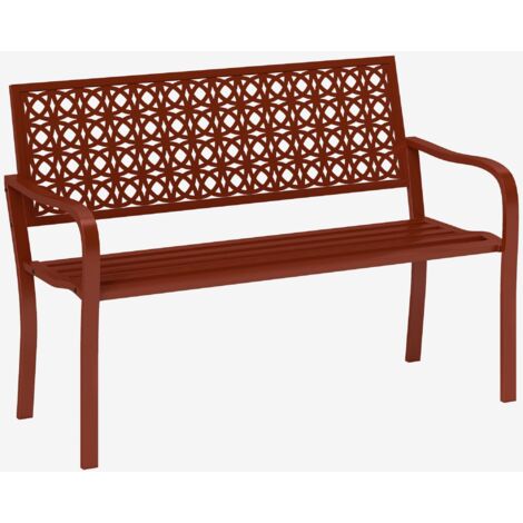 Banc de jardin double, banc résistant aux intempéries 127x63x85cm