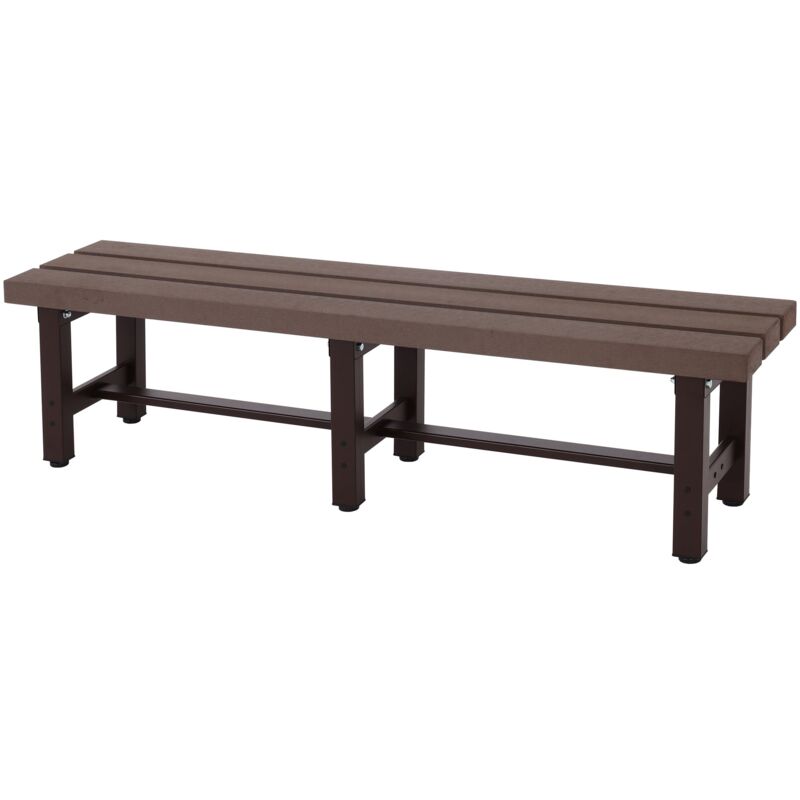 Banc de jardin en aluminium résistant au intempéries pieds réglable 150 cm marron 040005828
