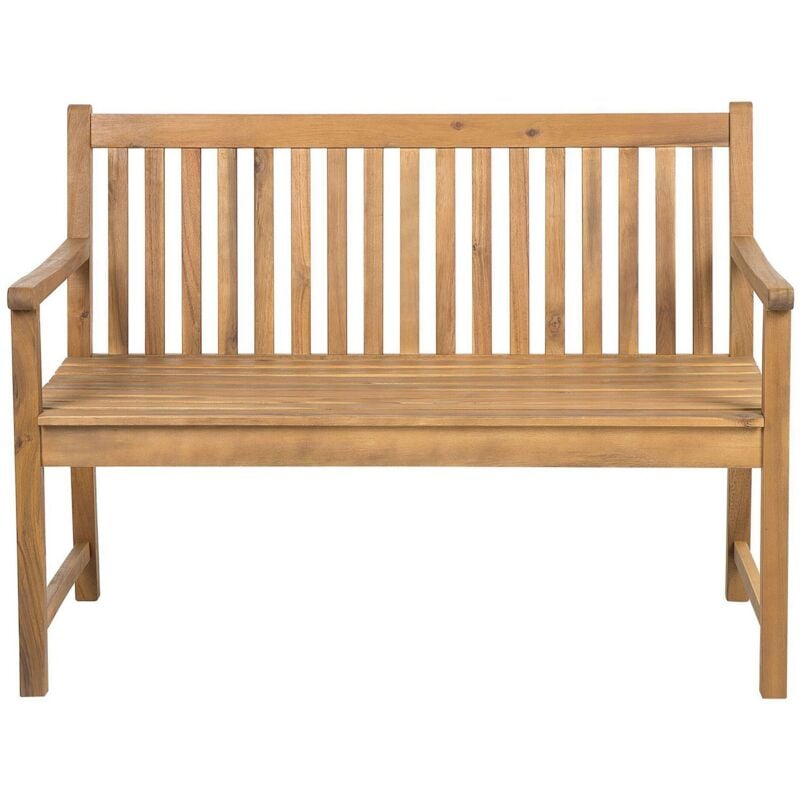 Banc de Jardin ou Terrasse 120 cm en Bois d'Acacia de Couleur Naturelle Durable et Facile à Entretenir Design Traditionnel Beliani