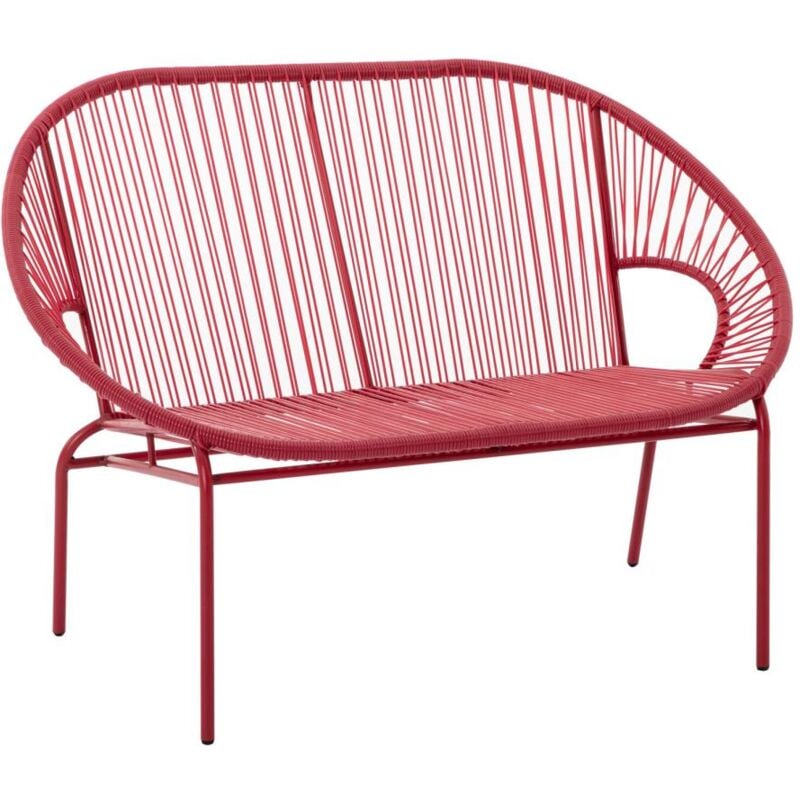 Vente-unique - Banc de jardin en fils de résine tressés - Terracotta - alios iii de mylia