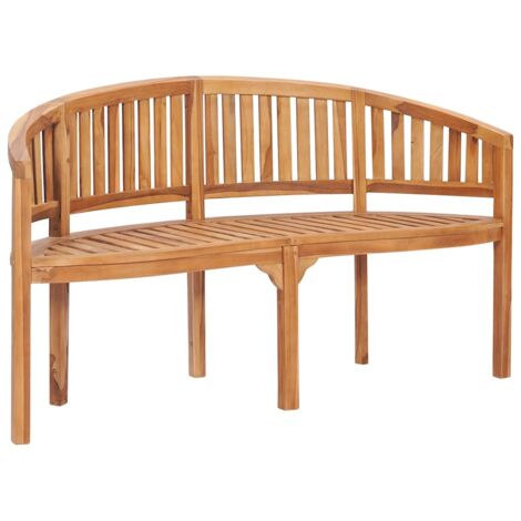 Banc de jardin en forme de banane 151 cm Teck solide vidaXL