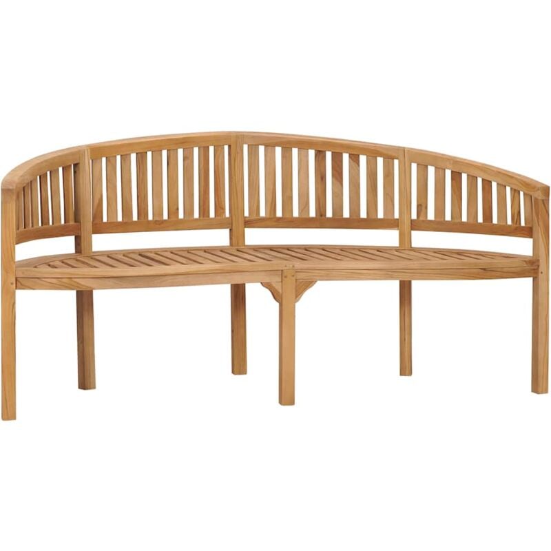 Banc de jardin en forme de banane, Banc exterieur, Banquette de jardin 180 cm bois de teck solide togp74059 design in