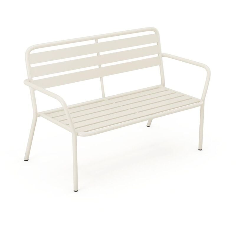 Vente-unique - Banc de jardin en métal - Beige - mirmande de mylia