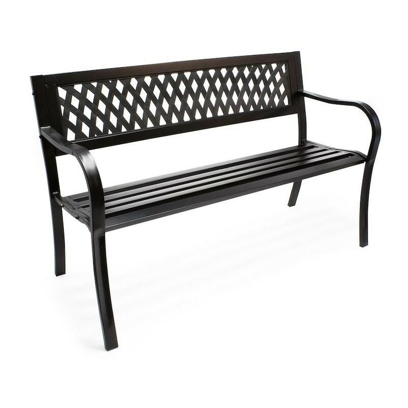 Banc de jardin en metal de couleur noire