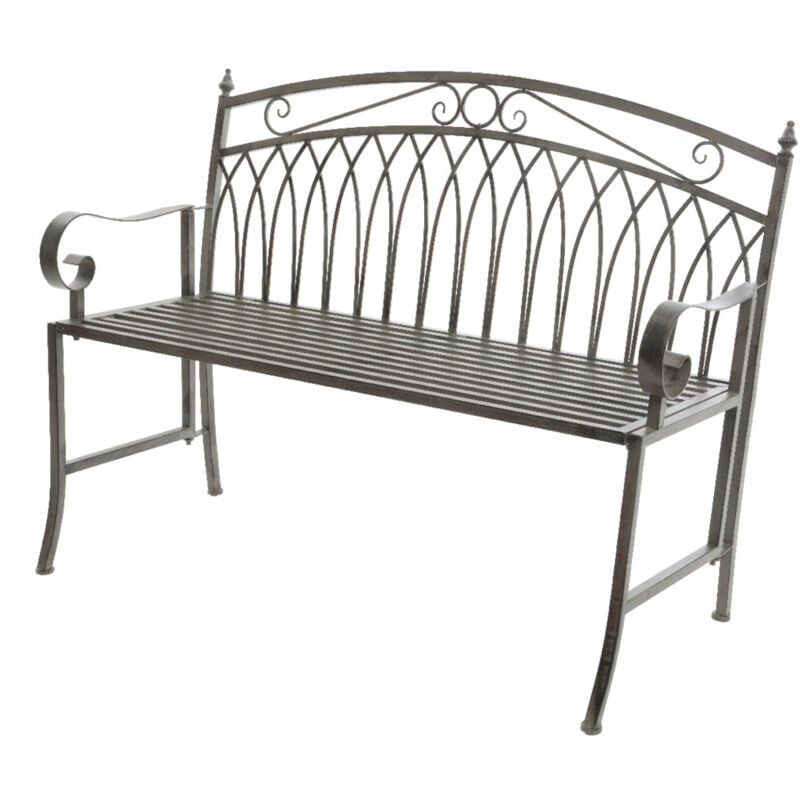 Banc de jardin en métal gris Jardideco