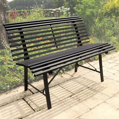 Banc De Jardin En Metal Gris Anthracite 13088