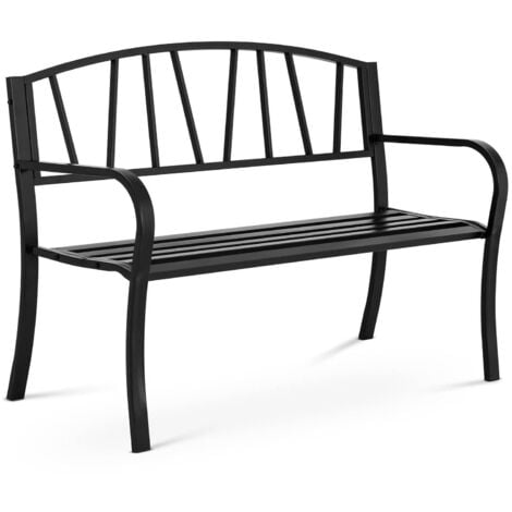 Banc De Jardin En Métal Meuble De Terrasse Mobilier Parc Extérieur 125x59x83 cm