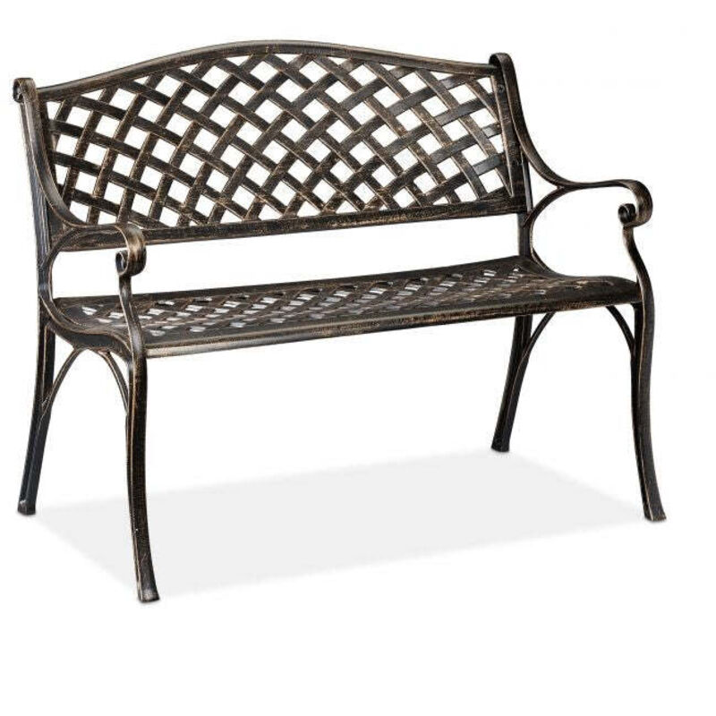Northix - Banc de jardin en metal noir et bronze