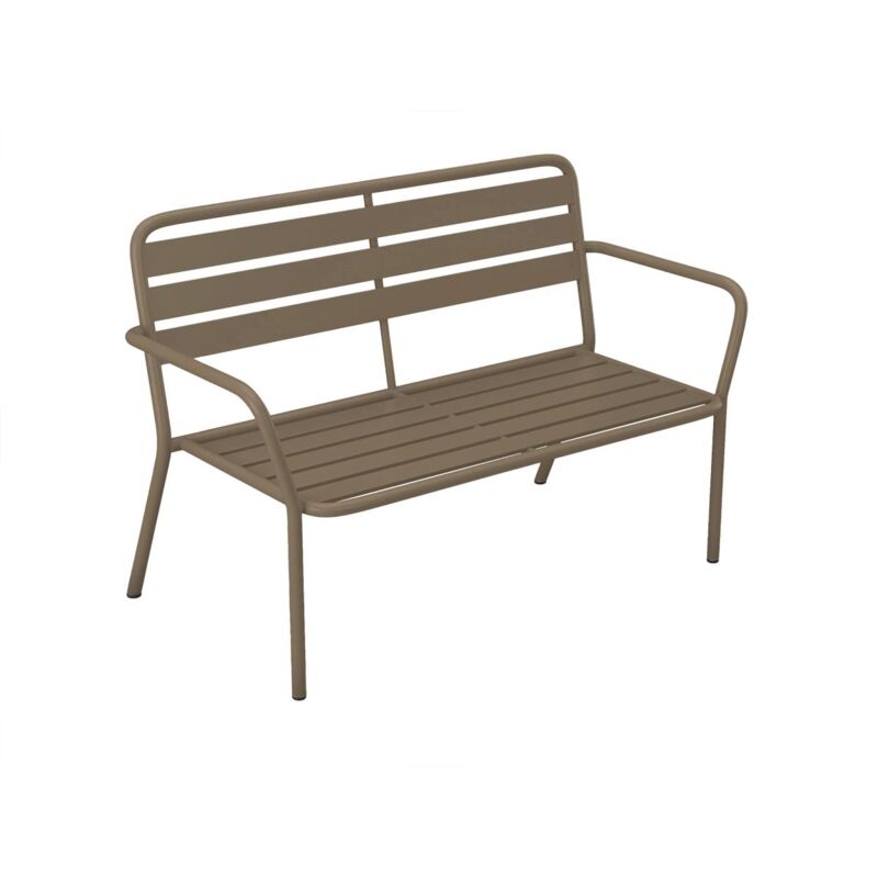 Vente-unique - Banc de jardin en métal - Taupe - mirmande de mylia