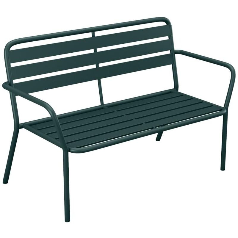 Vente-unique - Banc de jardin en métal - Vert sapin - mirmande de mylia