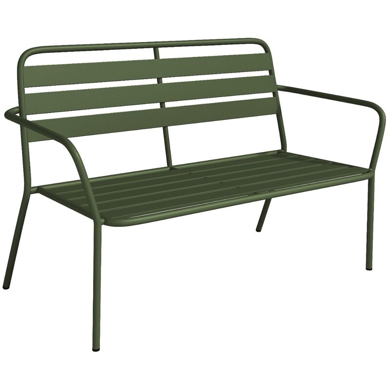 Banc de jardin en métal - Kaki - MIRMANDE de MYLIA