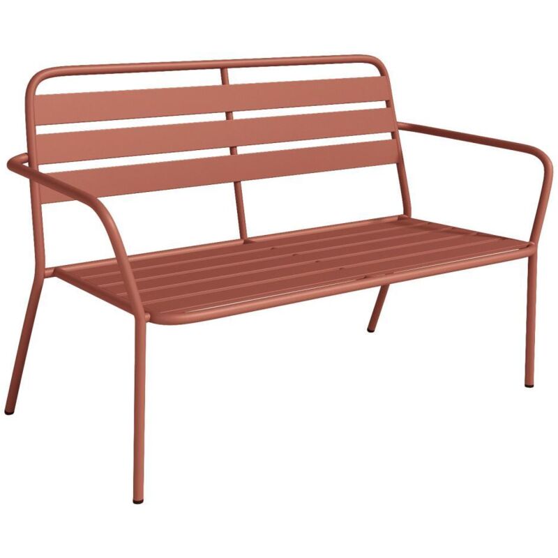 Banc de jardin en métal - Terracotta - MIRMANDE de MYLIA