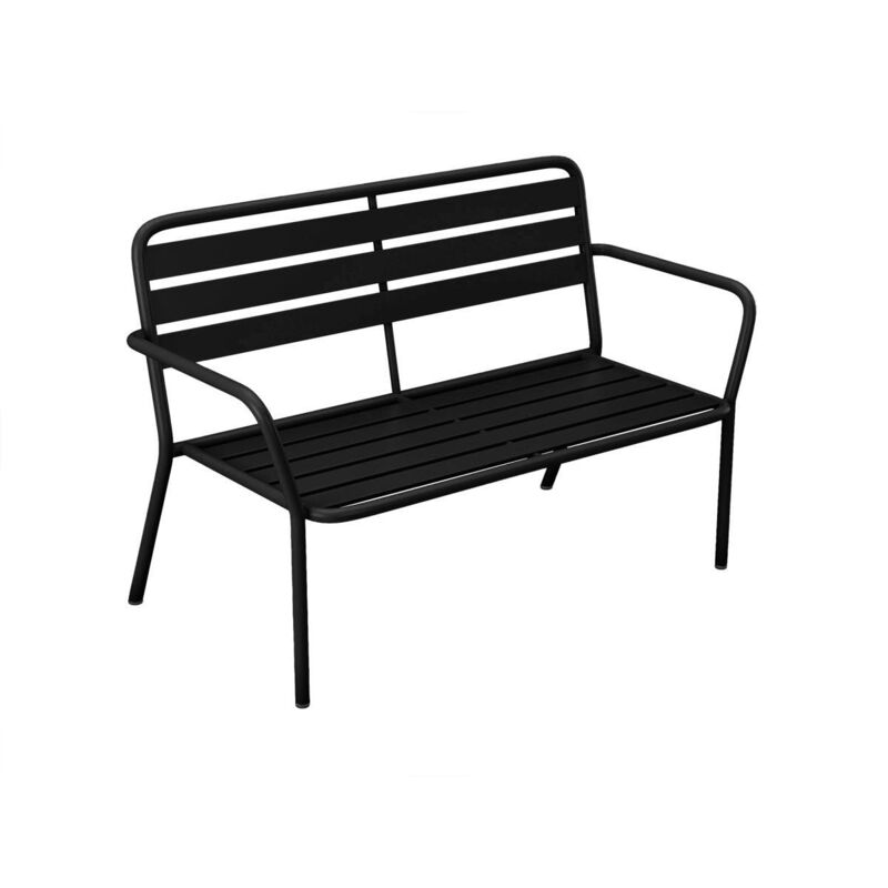 Banc de jardin en métal - Noir - MIRMANDE de MYLIA