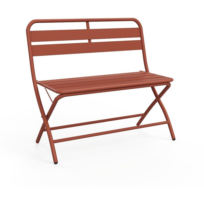 Banc de jardin pliant en métal - Terracotta - MIRMANDE de MYLIA