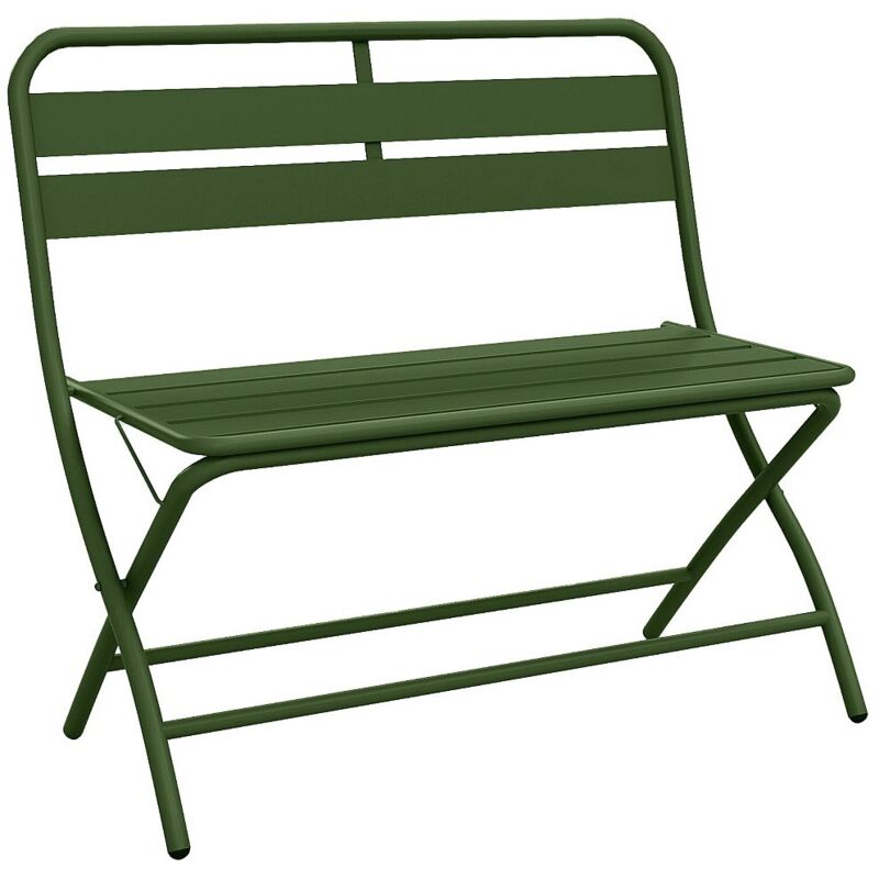 Banc de jardin pliant en métal - Kaki - MIRMANDE de MYLIA